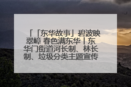 「东华故事」碧波映翠嶂 春色满东华丨东华门街道河长制、林长制、垃圾分类主题宣传如火如荼中