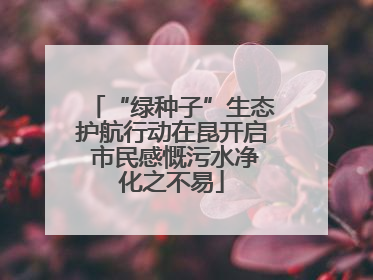“绿种子”生态护航行动在昆开启 市民感慨污水净化之不易