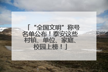 “全国文明”称号名单公布！泰安这些村镇、单位、家庭、校园上榜！