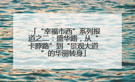 “幸福市西”系列报道之二：盛华路，从“卡脖路”到“景观大道”的华丽转身