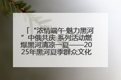 “浓情端午·魅力黑河”中俄共庆 系列活动燃爆黑河清凉一夏——2025年黑河夏季群众文化活动启幕 多元文化赋能边境文旅新高地
