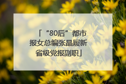 “80后”都市报女总编张晶履新省级党报副职
