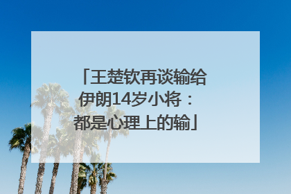 王楚钦再谈输给伊朗14岁小将：都是心理上的输