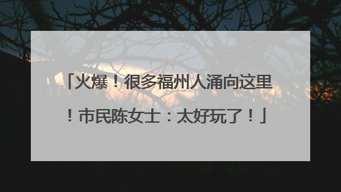 火爆！很多福州人涌向这里！市民陈女士：太好玩了！