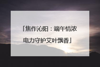 焦作沁阳：端午情浓 电力守护艾叶飘香