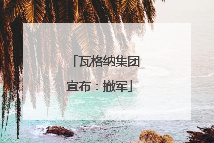 瓦格纳集团宣布：撤军