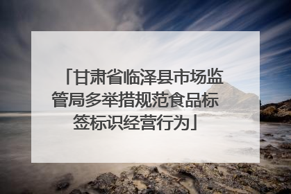 甘肃省临泽县市场监管局多举措规范食品标签标识经营行为