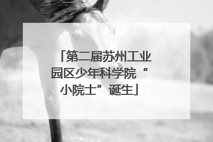 第二届苏州工业园区少年科学院“小院士”诞生