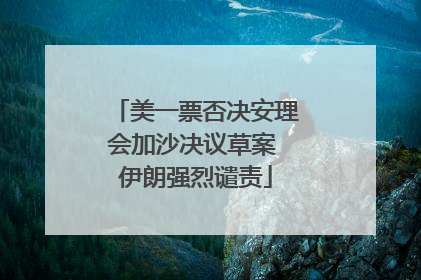 美一票否决安理会加沙决议草案 伊朗强烈谴责