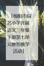 绵阳市园艺小学开展语文三年级下册第七单元整组教学活动