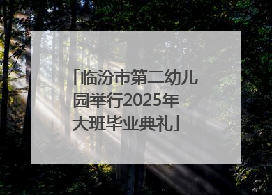 临汾市第二幼儿园举行2025年大班毕业典礼