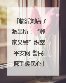 临沂刘店子派出所：“邻家义警”织密平安网 警民携手暖民心