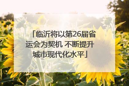 临沂将以第26届省运会为契机 不断提升城市现代化水平