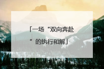 一场“双向奔赴”的执行和解