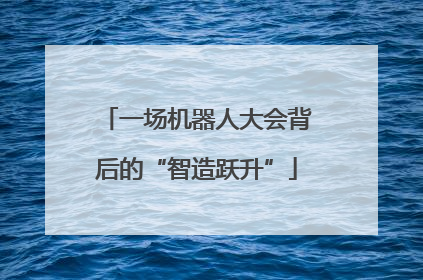一场机器人大会背后的“智造跃升”