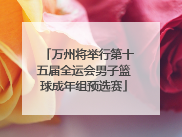 万州将举行第十五届全运会男子篮球成年组预选赛