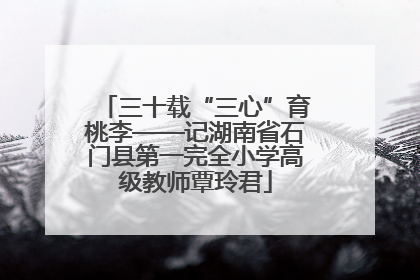 三十载“三心”育桃李——记湖南省石门县第一完全小学高级教师覃玲君