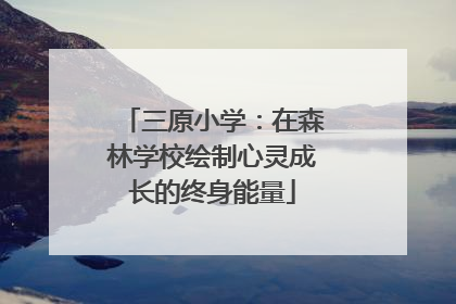 三原小学：在森林学校绘制心灵成长的终身能量