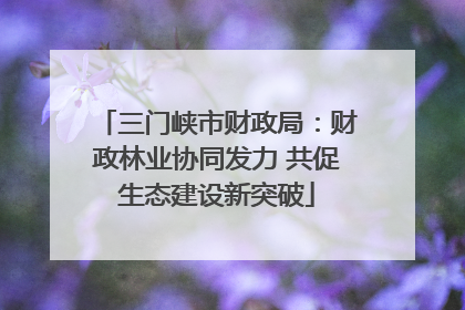 三门峡市财政局：财政林业协同发力 共促生态建设新突破