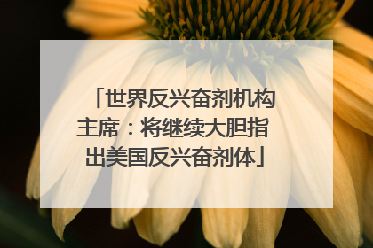 世界反兴奋剂机构主席：将继续大胆指出美国反兴奋剂体