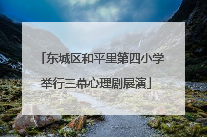 东城区和平里第四小学举行三幕心理剧展演