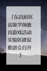 东昌府区省级学前教育游戏活动实验区建设推进会召开