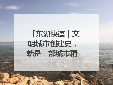 东湖快语｜文明城市创建史，就是一部城市精神成长史