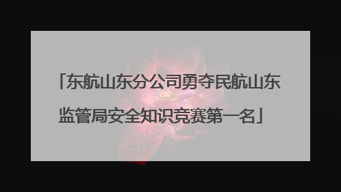 东航山东分公司勇夺民航山东监管局安全知识竞赛第一名