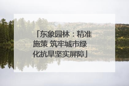 东象园林：精准施策 筑牢城市绿化抗旱坚实屏障