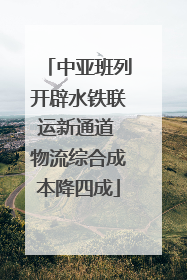 中亚班列开辟水铁联运新通道 物流综合成本降四成