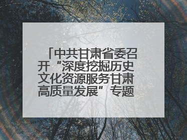 中共甘肃省委召开“深度挖掘历史文化资源服务甘肃高质量发展”专题协商座谈会 胡昌升主持并讲话