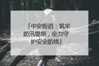 中安街道：筑牢防汛堤坝，全力守护安全防线