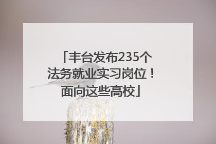 丰台发布235个法务就业实习岗位！面向这些高校