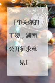 事关你的工资，湖南公开征求意见