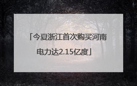 今夏浙江首次购买河南电力达2.15亿度