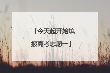 今天起开始填报高考志愿→