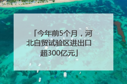 今年前5个月，河北自贸试验区进出口超300亿元
