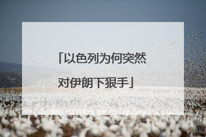 以色列为何突然对伊朗下狠手