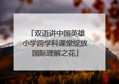 双语讲中国英雄 小学跨学科课堂绽放国际理解之花