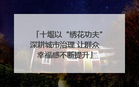 十堰以“绣花功夫”深耕城市治理 让群众幸福感不断提升