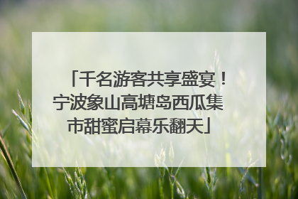 千名游客共享盛宴！宁波象山高塘岛西瓜集市甜蜜启幕乐翻天