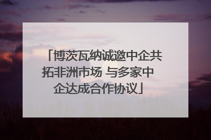 博茨瓦纳诚邀中企共拓非洲市场 与多家中企达成合作协议