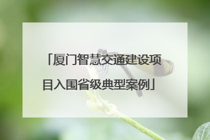 厦门智慧交通建设项目入围省级典型案例