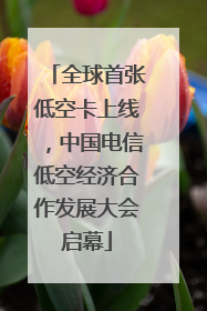 全球首张低空卡上线，中国电信低空经济合作发展大会启幕