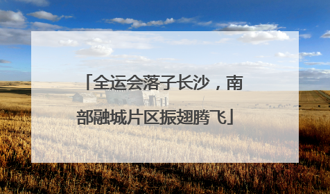全运会落子长沙，南部融城片区振翅腾飞
