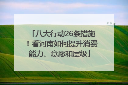 八大行动26条措施！看河南如何提升消费能力、意愿和层级