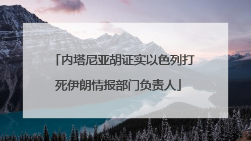 内塔尼亚胡证实以色列打死伊朗情报部门负责人