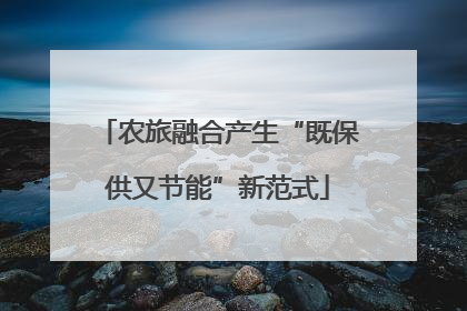 农旅融合产生“既保供又节能”新范式