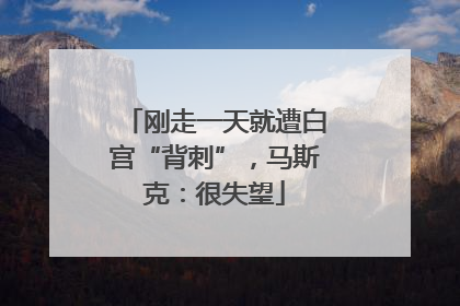 刚走一天就遭白宫“背刺”，马斯克：很失望