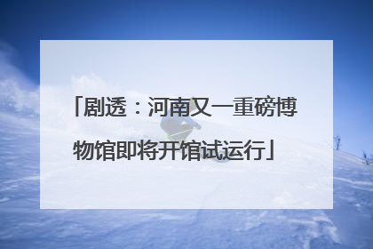 剧透：河南又一重磅博物馆即将开馆试运行
